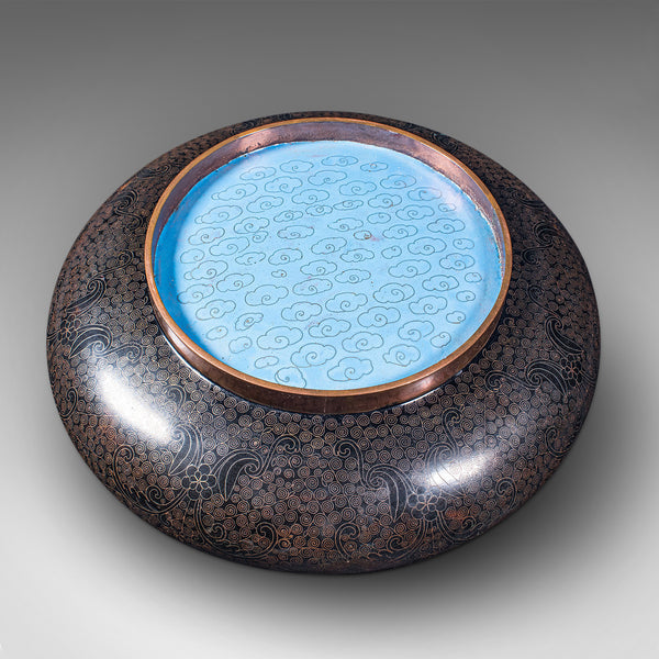 Large Antique Cloisonne Bowl, Chinese, Ceramic, Fishbowl, Serving Dish, C.1900