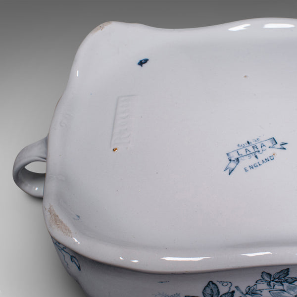 Pair Of Antique Serving Tureens, English, Ceramic, Lidded Dish, Victorian, 1900