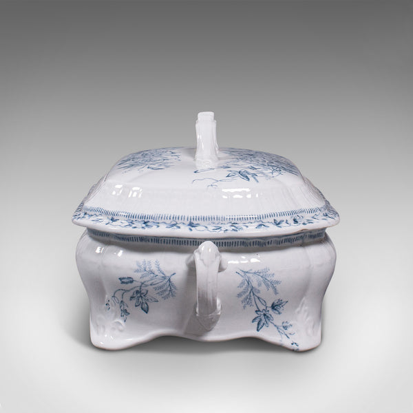 Pair Of Antique Serving Tureens, English, Ceramic, Lidded Dish, Victorian, 1900