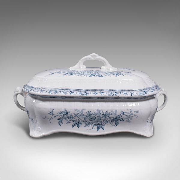 Pair Of Antique Serving Tureens, English, Ceramic, Lidded Dish, Victorian, 1900