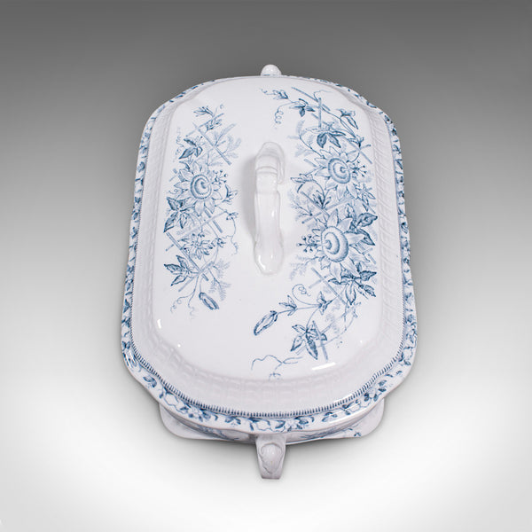 Pair Of Antique Serving Tureens, English, Ceramic, Lidded Dish, Victorian, 1900