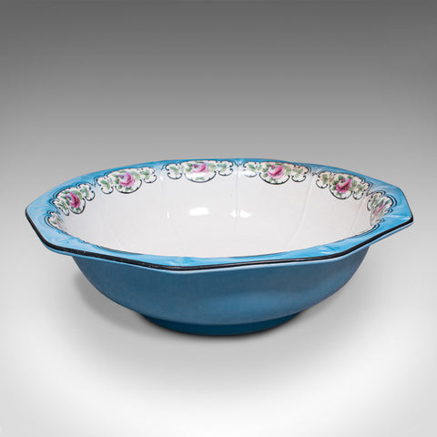 Large Vintage Serving Bowl, English, Ceramic, Fruit Dish, Mid 20th Century, 1930