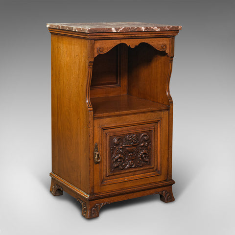 Antique Nightstand, English, Walnut, Bedside Cabinet, Gillow & Co, Victorian