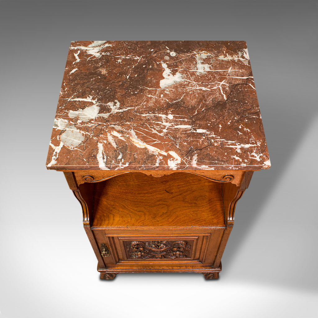 Antique Nightstand English Walnut Bedside Cabinet Gillow Co