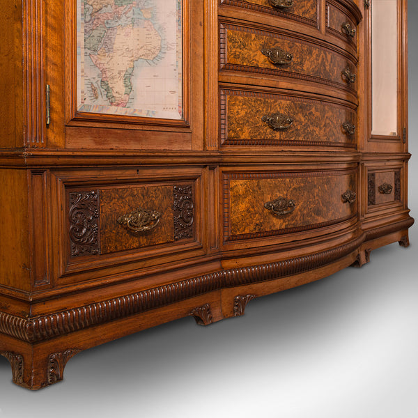 Large Fine Antique Wardrobe Compactum, English, Walnut, Gillow & Co, Victorian
