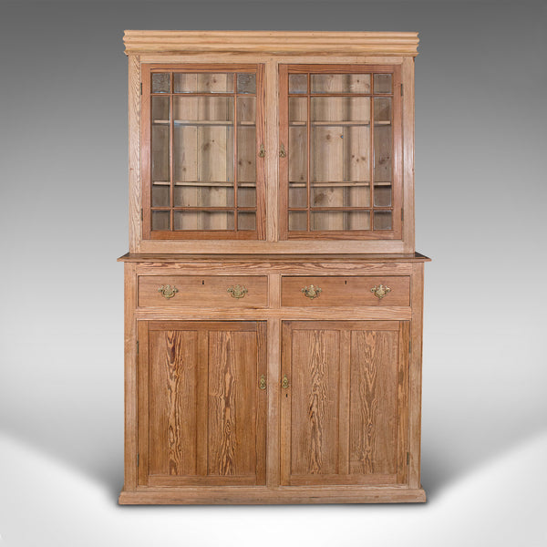 Very Tall 8' Antique Cupboard, English, Pine, Larder Cabinet, Victorian, C.1850
