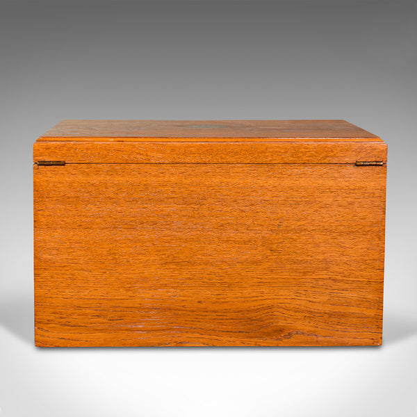 Antique Collector's Specimen Case, English, Oak, Chest, Jewellery Box, Edwardian