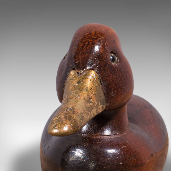 Antique Decoy Duck, English, Carved Mallard Figure, Gilt, Edwardian, Circa 1910