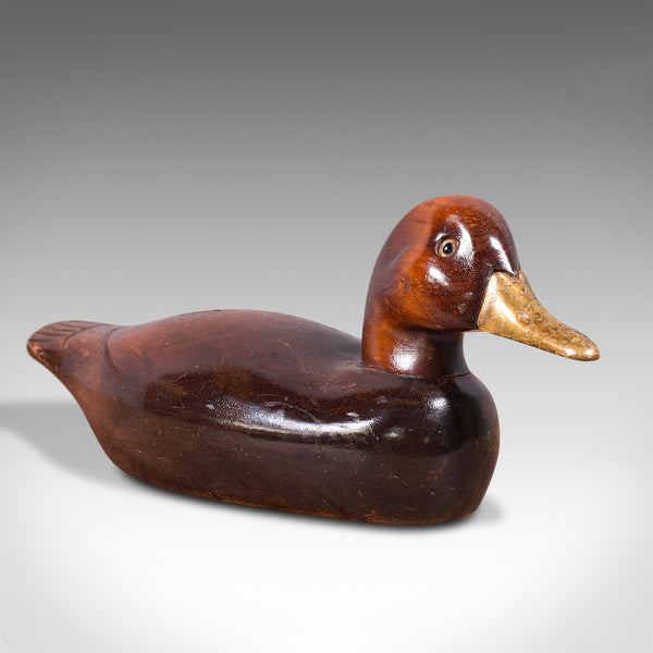 Antique Decoy Duck, English, Carved Mallard Figure, Gilt, Edwardian, Circa 1910