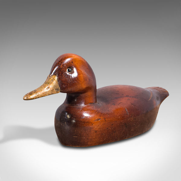 Antique Decoy Duck, English, Carved Mallard Figure, Gilt, Edwardian, Circa 1910