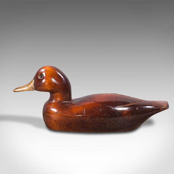 Antique Decoy Duck, English, Carved Mallard Figure, Gilt, Edwardian, Circa 1910