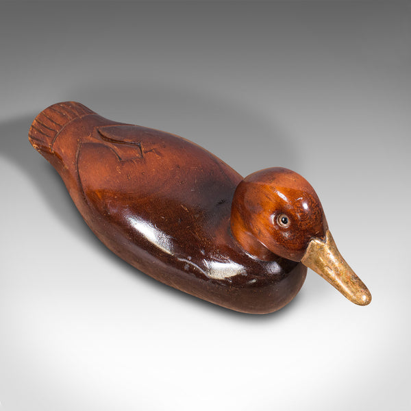 Antique Decoy Duck, English, Carved Mallard Figure, Gilt, Edwardian, Circa 1910