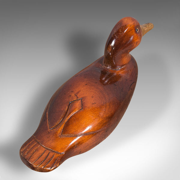 Antique Decoy Duck, English, Carved Mallard Figure, Gilt, Edwardian, Circa 1910
