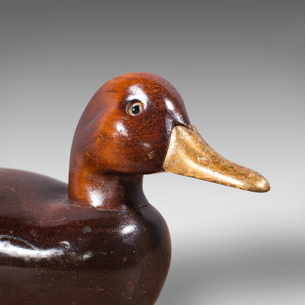 Antique Decoy Duck, English, Carved Mallard Figure, Gilt, Edwardian, Circa 1910
