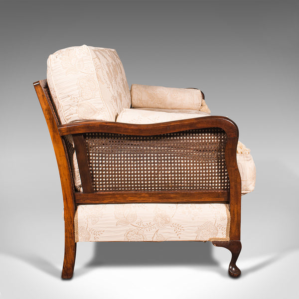 Antique Bergere Sofa, English, Beech, Cane, 2 Seat Settee, Edwardian, Circa 1910