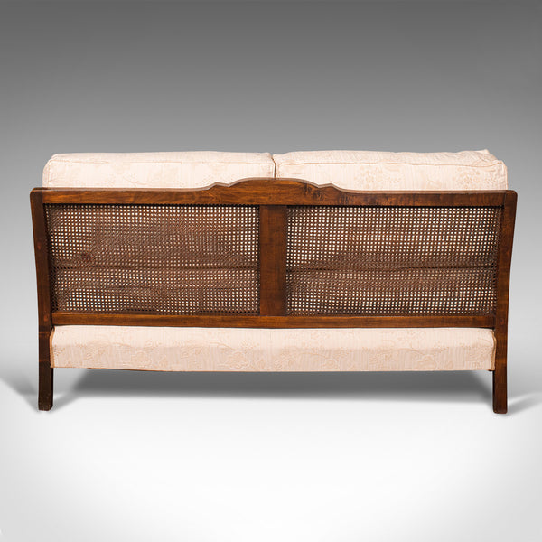 Antique Bergere Sofa, English, Beech, Cane, 2 Seat Settee, Edwardian, Circa 1910