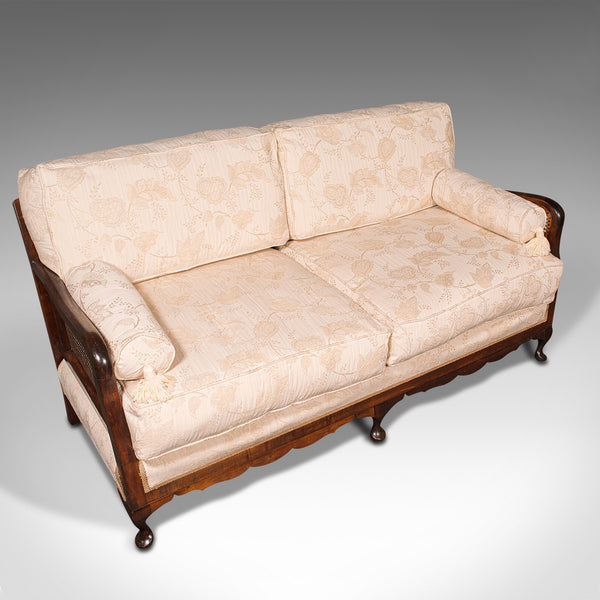 Antique Bergere Sofa, English, Beech, Cane, 2 Seat Settee, Edwardian, Circa 1910