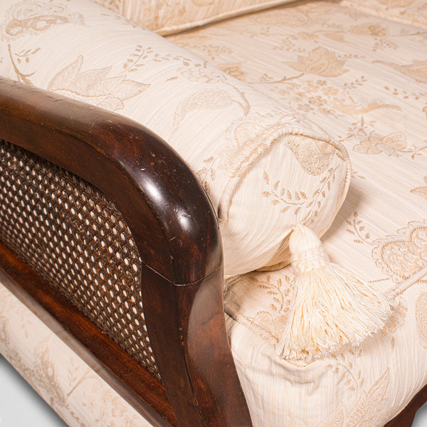 Antique Bergere Sofa, English, Beech, Cane, 2 Seat Settee, Edwardian, Circa 1910