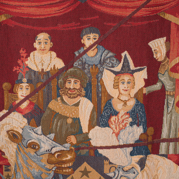 Large Vintage Wall Tapestry, French, Needlepoint, Display Panel, Medieval Taste
