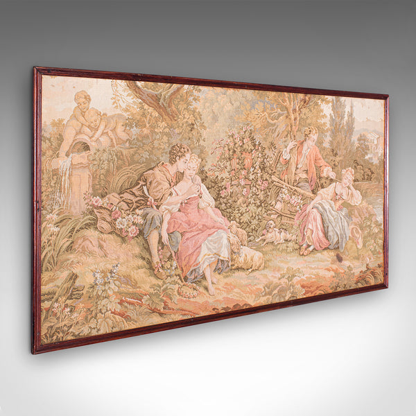 Antique Tapestry Panel, French, Framed, Needlepoint, Decorative, Edwardian, 1910