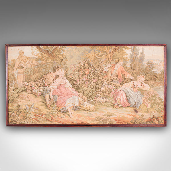 Antique Tapestry Panel, French, Framed, Needlepoint, Decorative, Edwardian, 1910