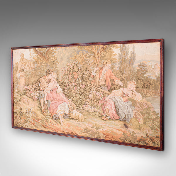 Antique Tapestry Panel, French, Framed, Needlepoint, Decorative, Edwardian, 1910