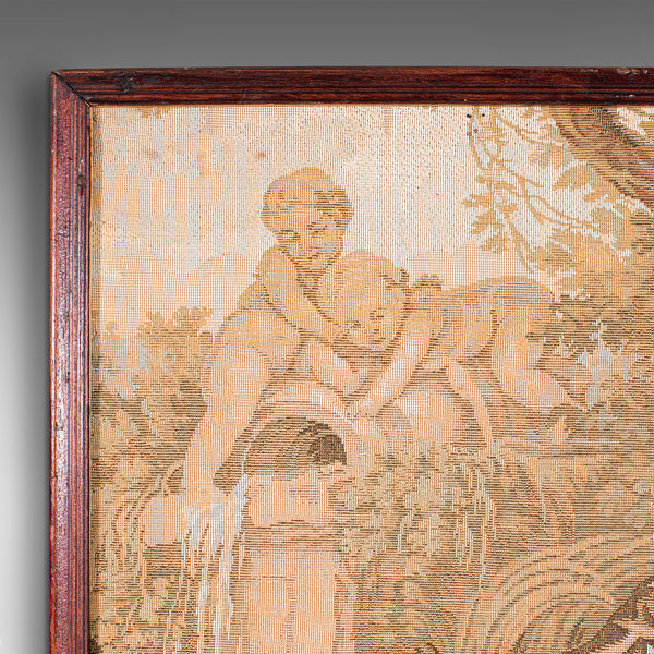 Antique Tapestry Panel, French, Framed, Needlepoint, Decorative, Edwardian, 1910