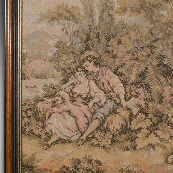 Small Antique Tapestry, Continental, Needlepoint, Decorative Wall Panel, C.1920