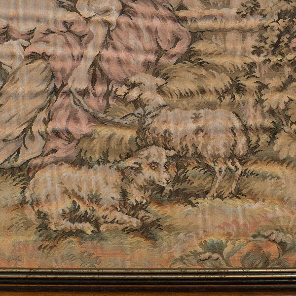 Small Antique Tapestry, Continental, Needlepoint, Decorative Wall Panel, C.1920