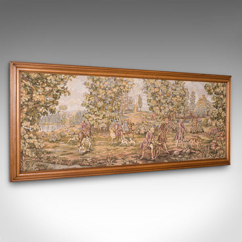 Large Antique Panoramic Tapestry, French, Needlepoint, Decorative Panel, C.1910