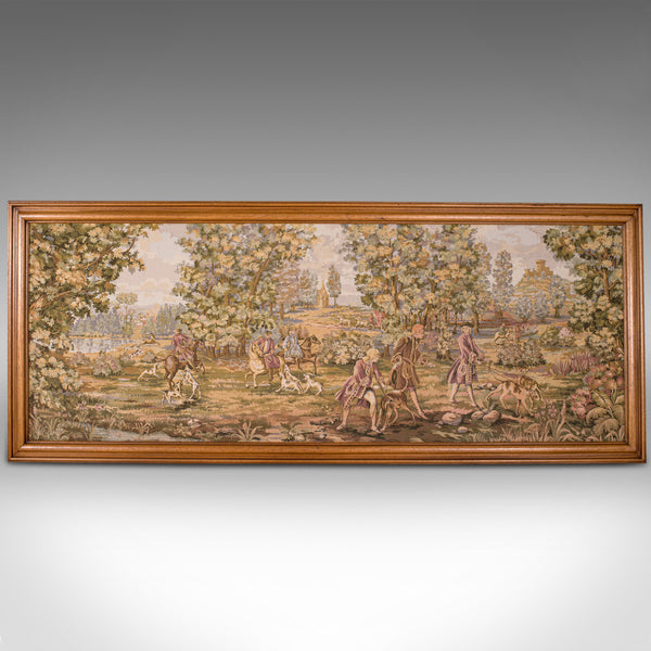 Large Antique Panoramic Tapestry, French, Needlepoint, Decorative Panel, C.1910