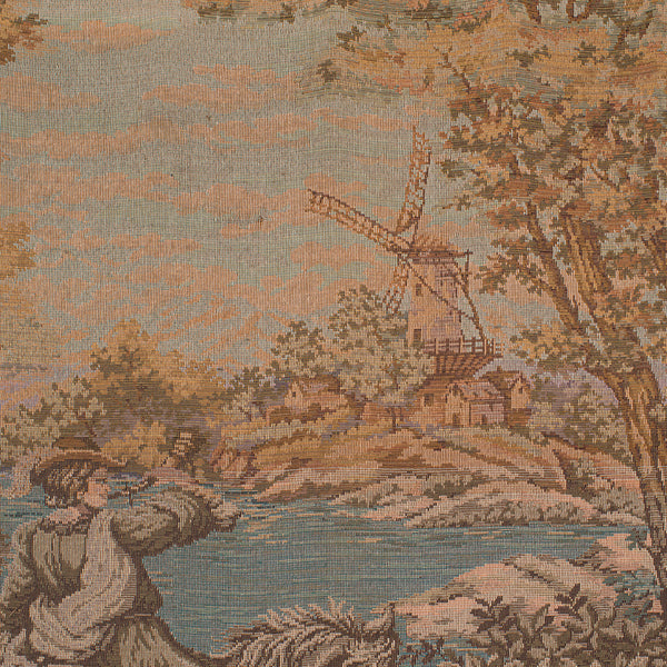 Large Vintage Panoramic Tapestry, Continental, Needlepoint, Decorative Panel