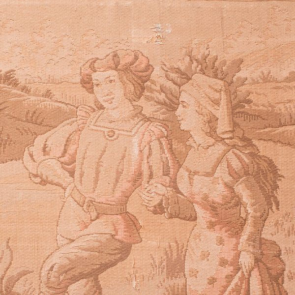 Antique Needlepoint Tapestry, Continental, Embroidered, Framed Panel, Victorian