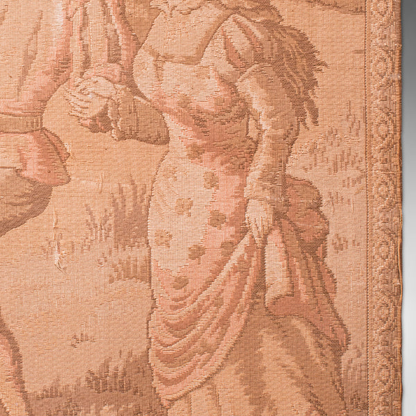 Antique Needlepoint Tapestry, Continental, Embroidered, Framed Panel, Victorian