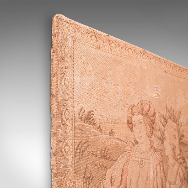 Antique Needlepoint Tapestry, Continental, Embroidered, Framed Panel, Victorian