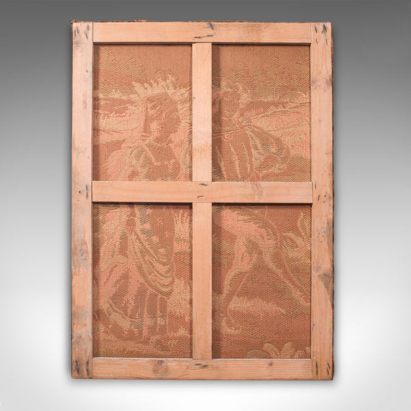 Antique Needlepoint Tapestry, Continental, Embroidered, Framed Panel, Victorian