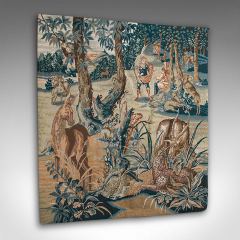 Large Antique Tapestry Panel, Continental, Needlepoint, Square Frieze, Victorian