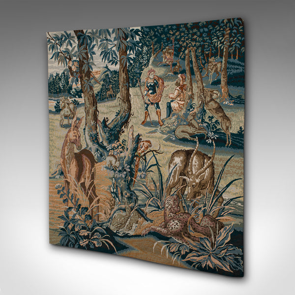 Large Antique Tapestry Panel, Continental, Needlepoint, Square Frieze, Victorian