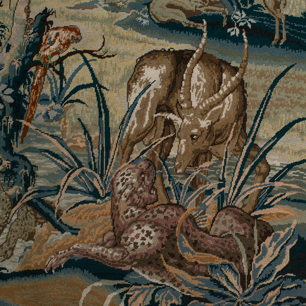 Large Antique Tapestry Panel, Continental, Needlepoint, Square Frieze, Victorian