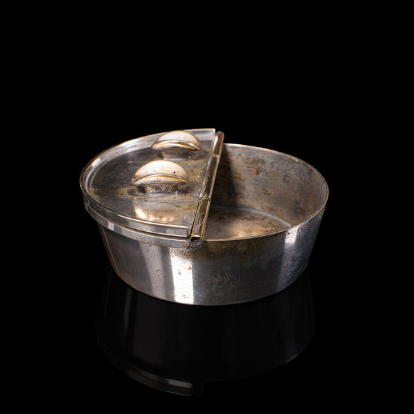 Small Antique Ash Tray, English, Cast White Metal, Rest, Cufflink Pot, Edwardian