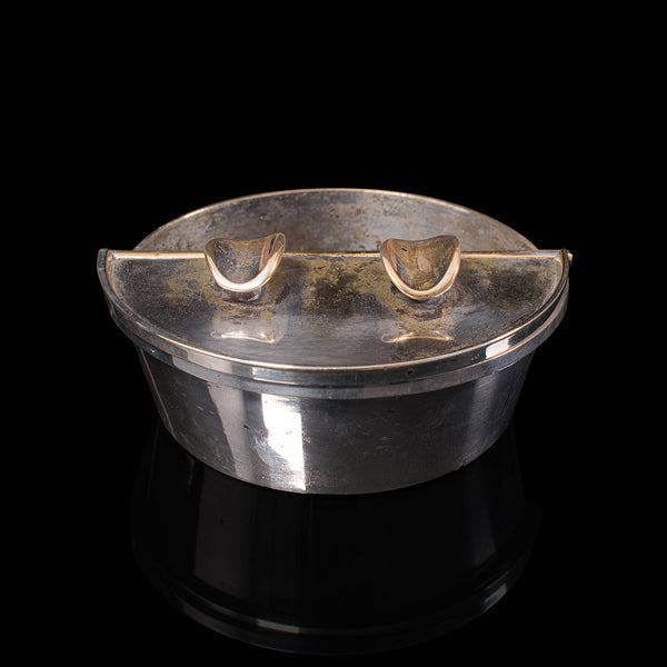Small Antique Ash Tray, English, Cast White Metal, Rest, Cufflink Pot, Edwardian