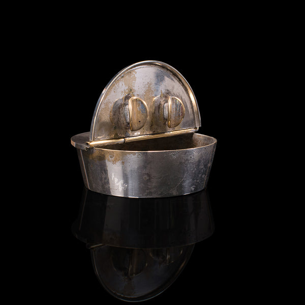 Small Antique Ash Tray, English, Cast White Metal, Rest, Cufflink Pot, Edwardian