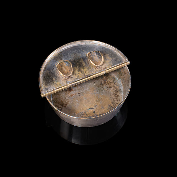 Small Antique Ash Tray, English, Cast White Metal, Rest, Cufflink Pot, Edwardian