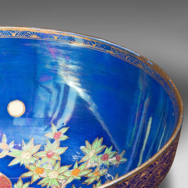 Antique Decorative Fruit Bowl, English, Ceramic, Lustre, Serving Dish, C.1920