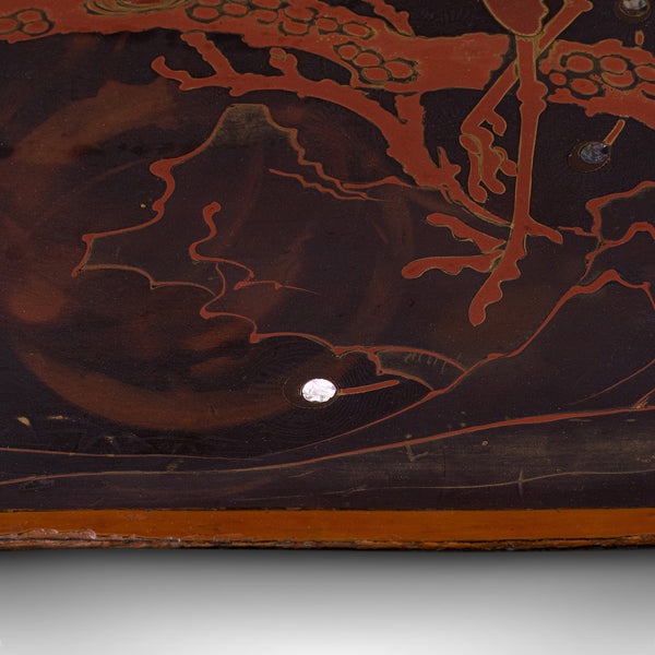 Vintage Decorative Serving Tray, Oriental, Japanned, Lacquer, Salver, Art Deco