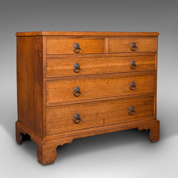 Antique Gentleman's Chest Of Drawers, English, Oak, Tallboy, Georgian, C.1800