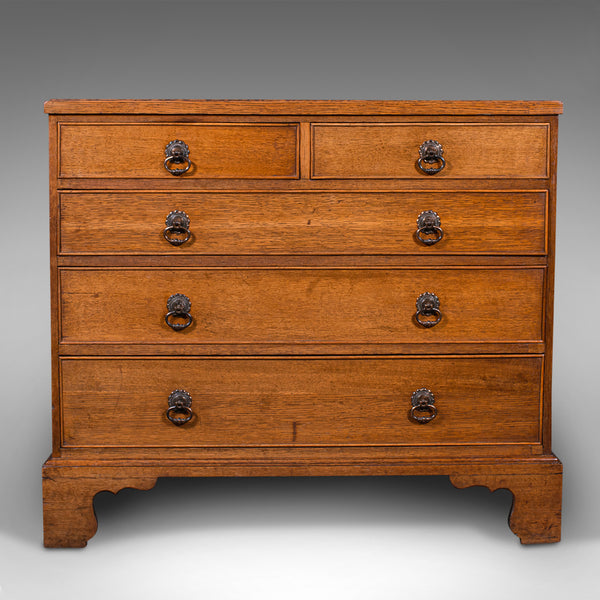 Antique Gentleman's Chest Of Drawers, English, Oak, Tallboy, Georgian, C.1800