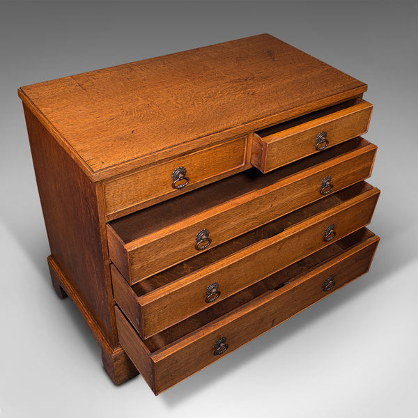 Antique Gentleman's Chest Of Drawers, English, Oak, Tallboy, Georgian, C.1800