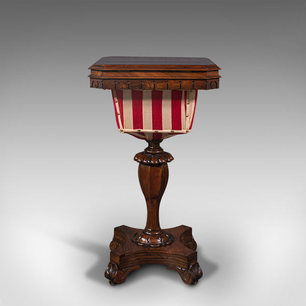 Antique Sewing Table, English, Ladies Work Box, Side, Early Victorian, C.1850