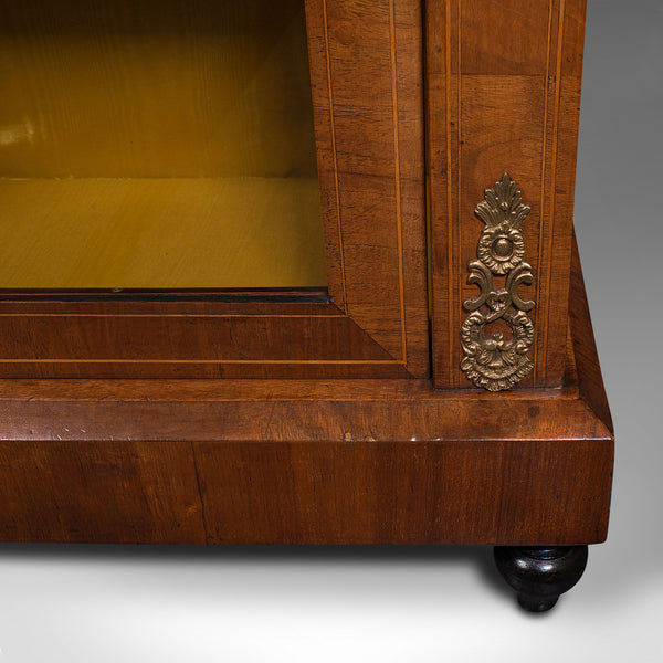 Antique Pier Cabinet, English, Walnut, Inlay, Display Cupboard, Victorian, 1870
